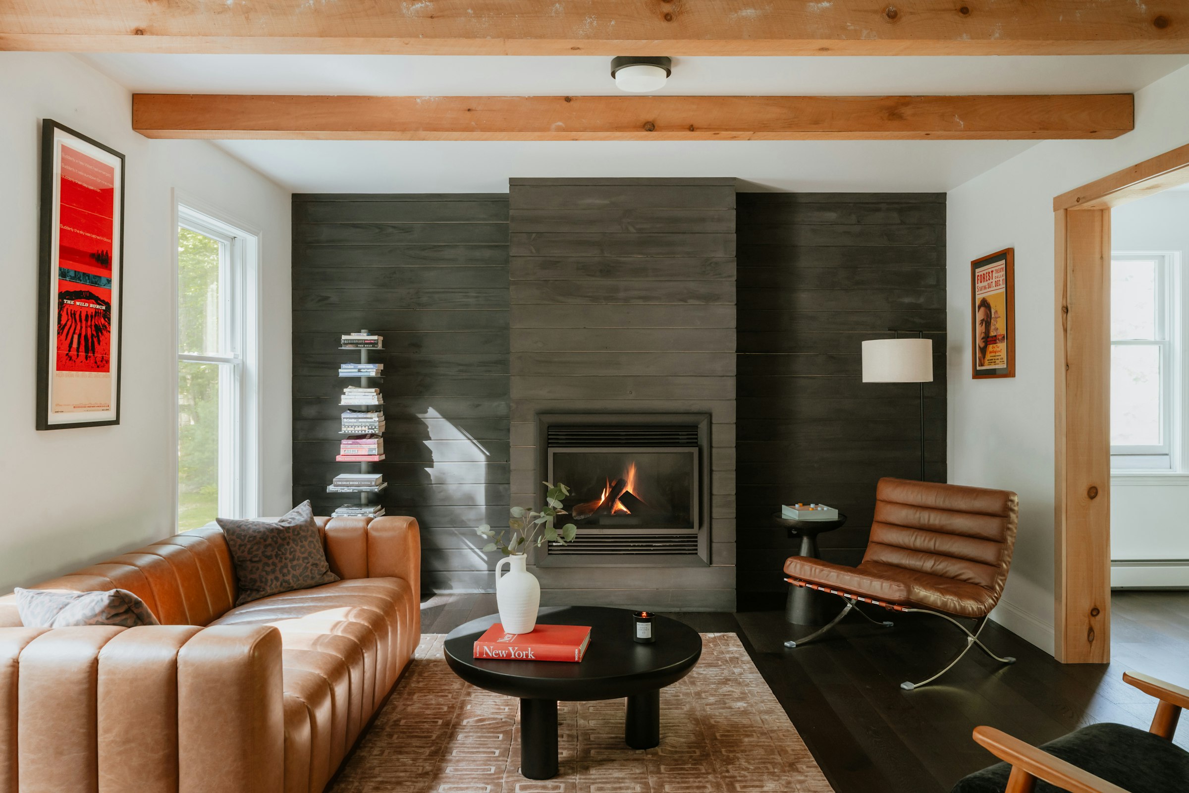 Living room with fireplace